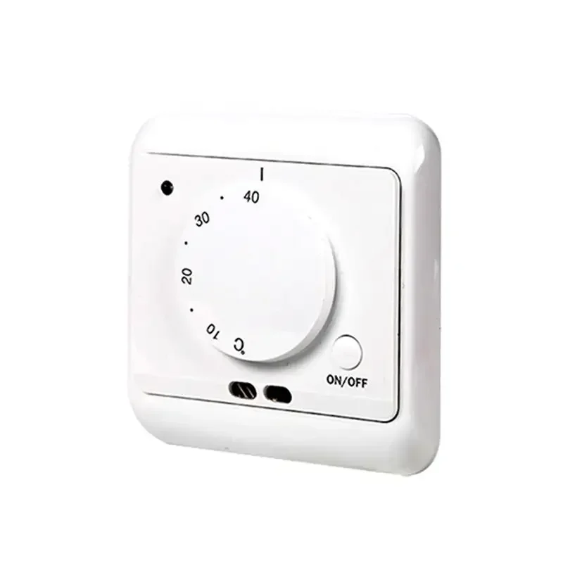 Механический комнатный термостат ME720, электрический подогрев пола, 16А, ручка контроля температуры, белый