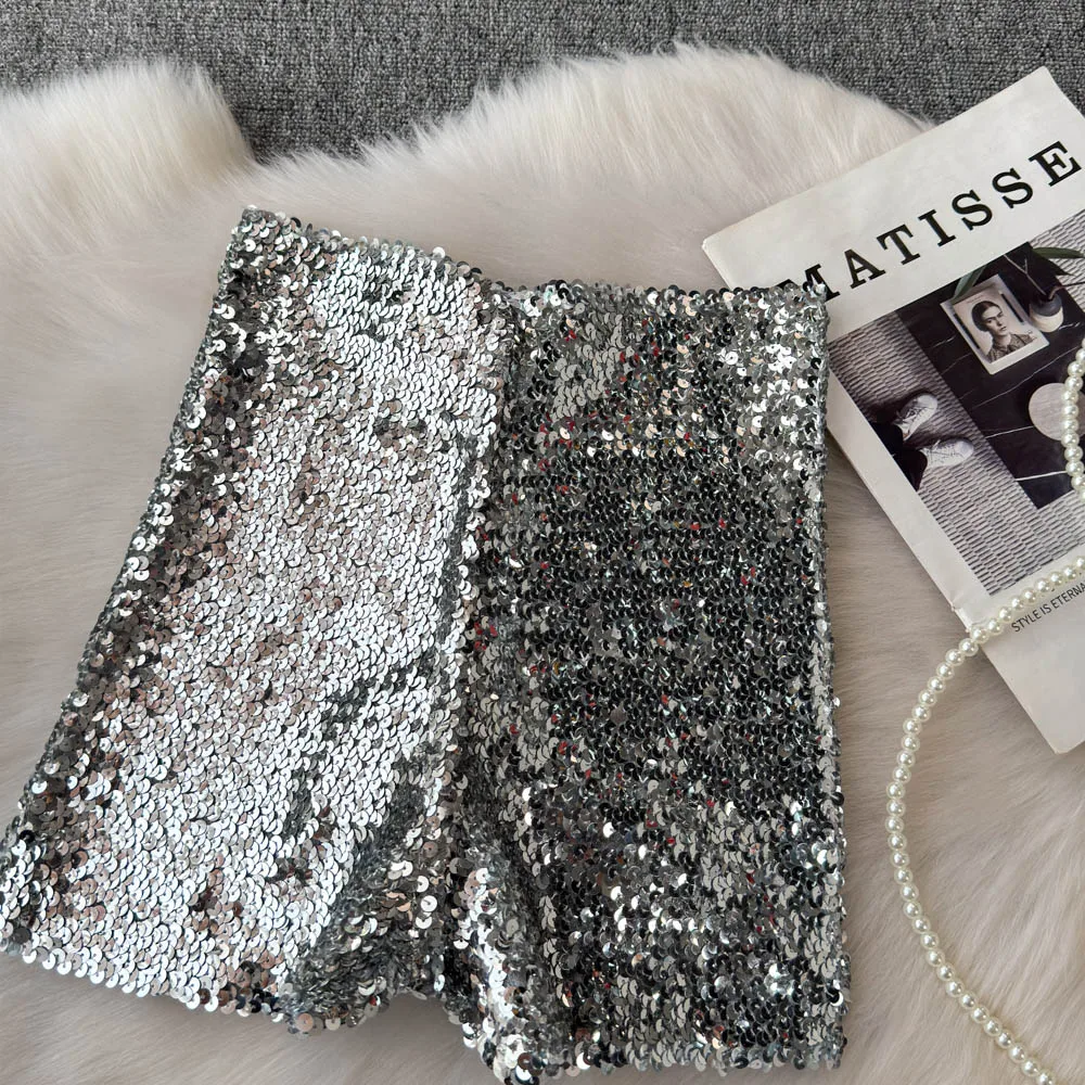 Shinny Sequins Short Pants Women Hot Summer High Waisted Female Booty Shorts Sexy Girl Streetwear Y2k Short Pants Dropshipping