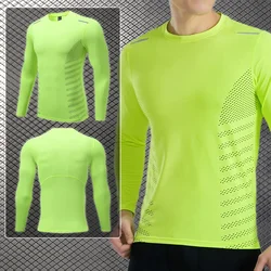 Sudadera deportiva de compresión para hombre, camisetas ajustadas para correr, camiseta de Fitness, ropa de entrenamiento muscular para trotar, Rashguard Dry Fit