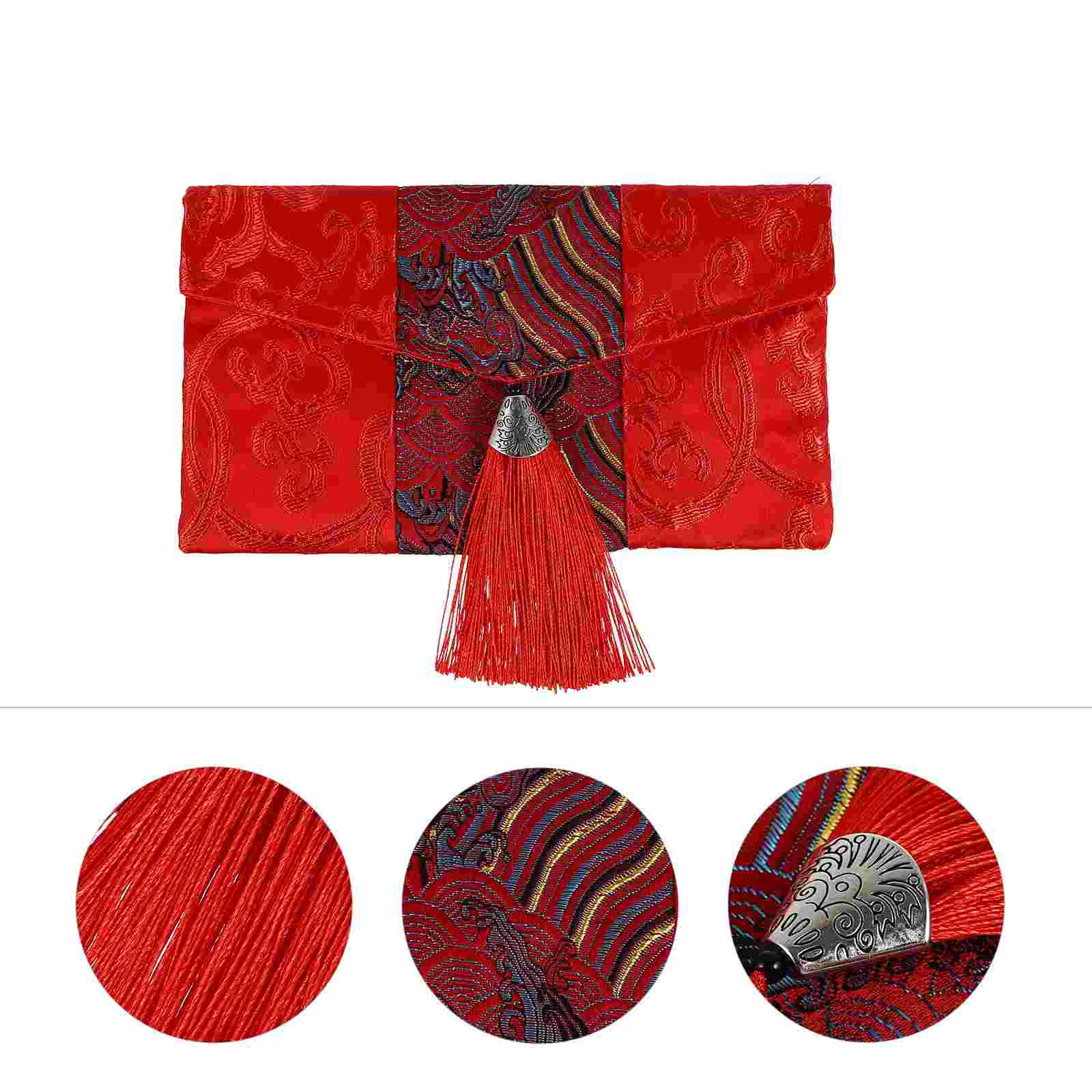 

Fabric Red Envelope Chinese Style Packet Ethnic Traditional New Year Cloth Brocade