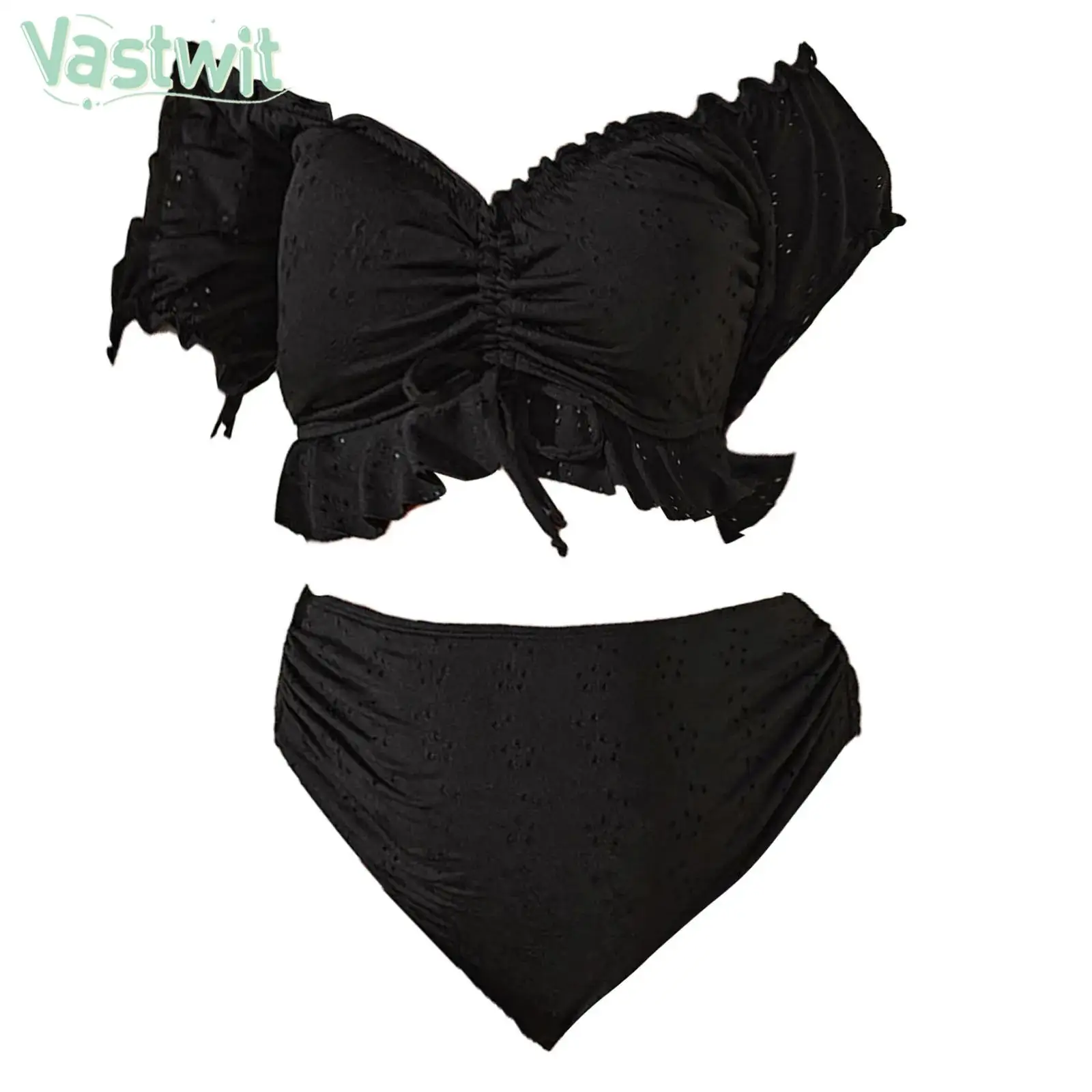 Costumi da bagno Bikini premaman con spalle scoperte e volant Crop Top con fondo Set costume da bagno Pool Party Beach Vacation Sunbath costume da bagno