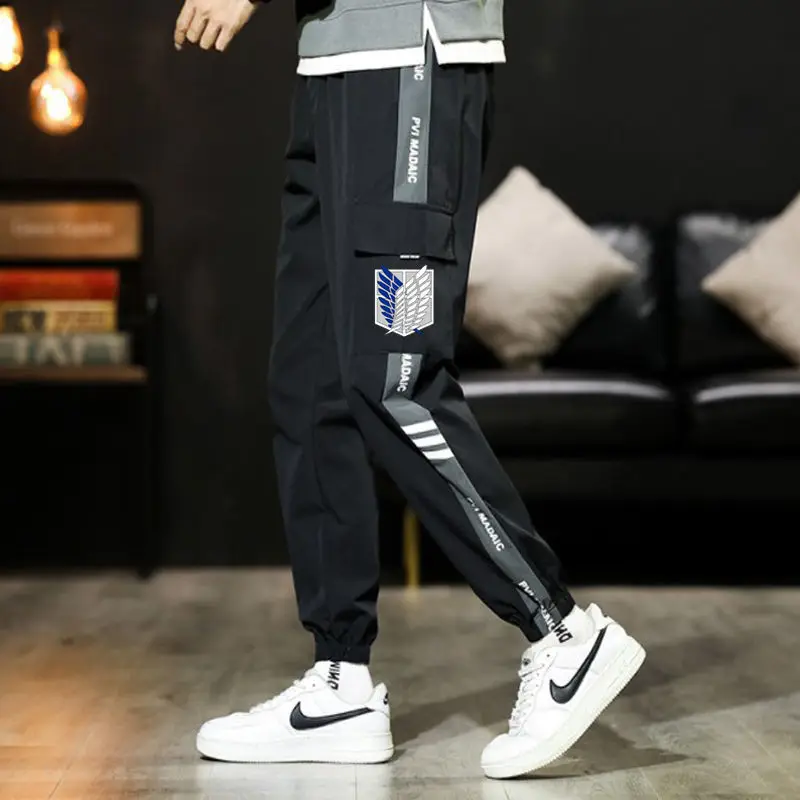 Attack giant cargo pants anime men and women two yuan free wings around casual sports pants