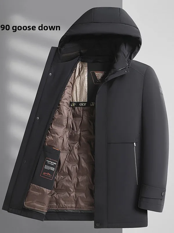 

Новая мужская пуховая куртка-парка 2025 года больших размеров, повседневная теплая, свободного кроя, ветрозащитная, утепленная, на молнии