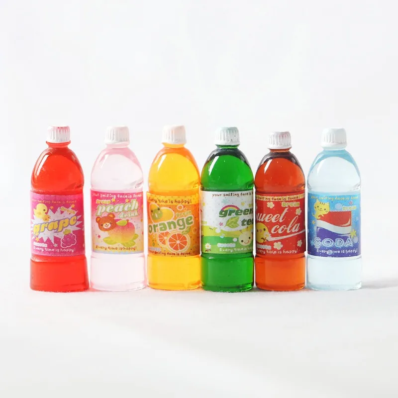 10 pièces de bouteilles de vin simulées, bouteilles de soda, bouteilles de jus de fruits de dessin animé à faire soi-même, décoration de micro-paysage