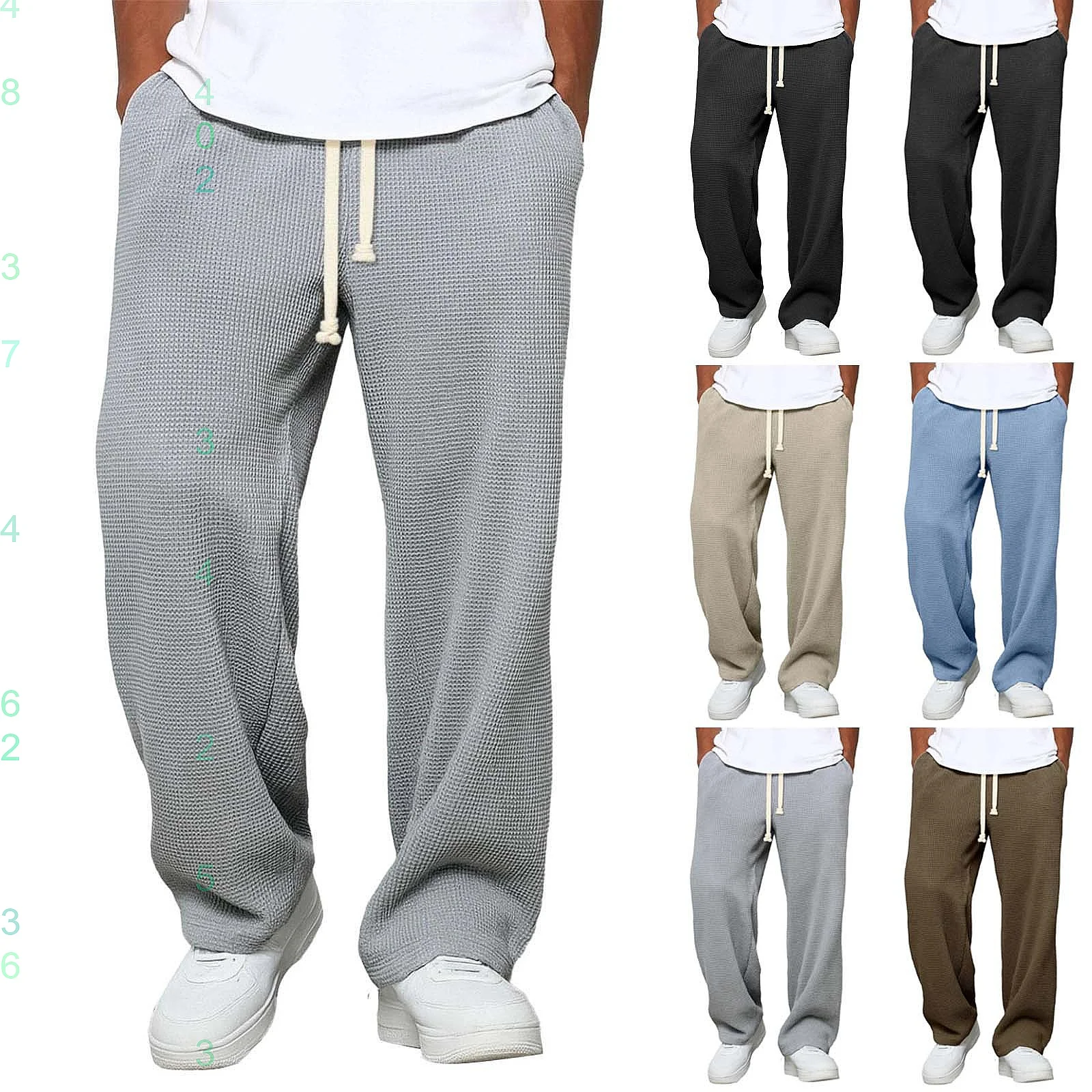 

Men's Loose Drop Crotch Joggers Sweatpants Casual Lounge Pants Straight Leg Trousers Spring Summer