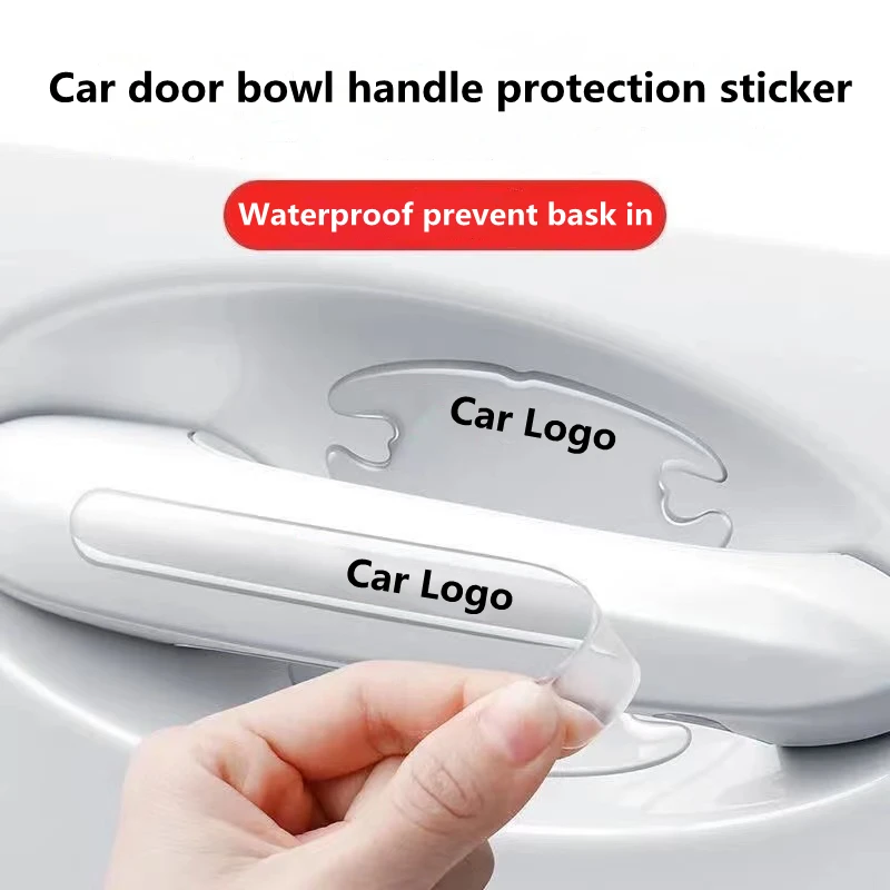 Car door bowl door handle protection sticker rearview mirror door glued For car logo protection sticker car accessories