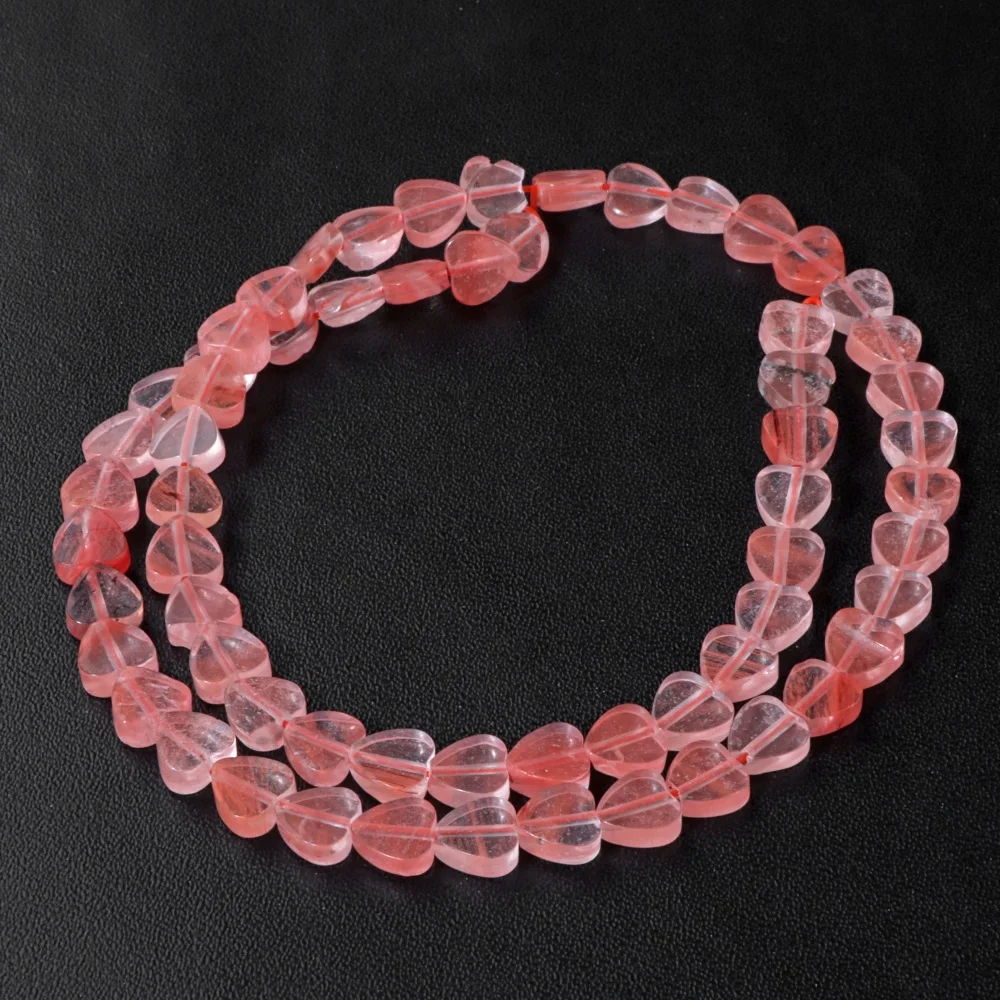Natural Muticolor Stone Bead Heart Love Shape Rose Quartzs Agat Flat Loose Spacer Beads For Jewelry Making Handmade Supply 6mm