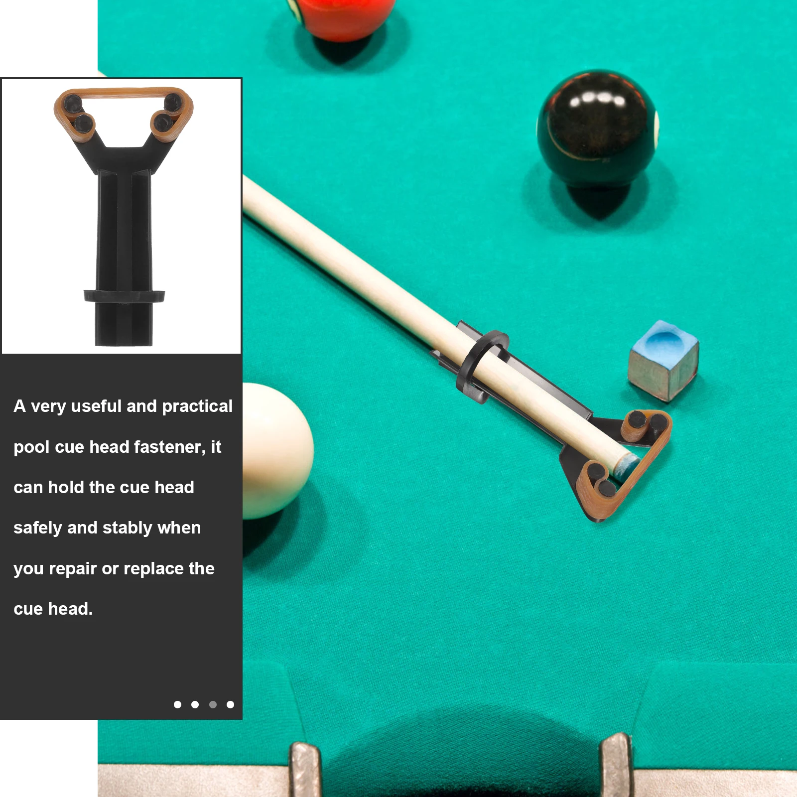 

3pcs Pool Cue Tip Tool Plastic Rubber Sturdy Wear Resistant Repair Accessory Smooth Surface Fits Most Cue Sizes Billiard