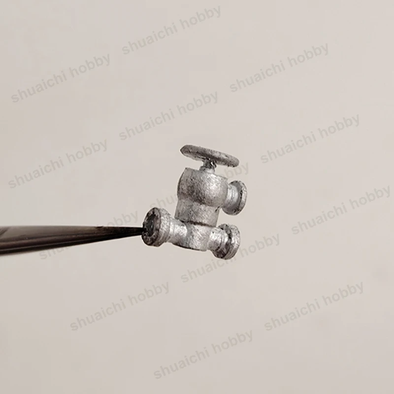 5PCS Miniature Zinc Alloy Pipeline Valve for Model Ship Boat 15x14x5mm Simulation Manual Pipe Switch DIY Modification Parts