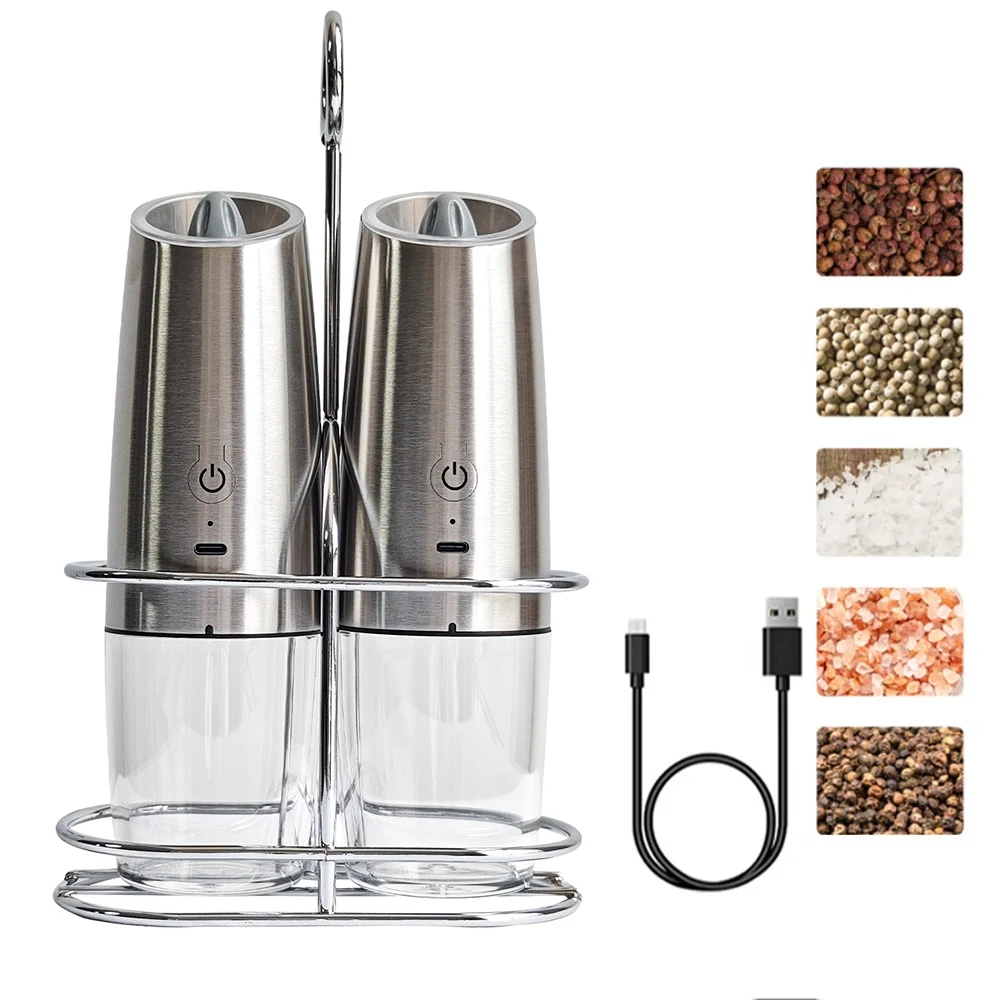 Gravity Induction Pepper Mill Electric Grinder Automatic Gravity Sensing Salt Shaker Spice Grinder Kitchen Seasoning Bottle