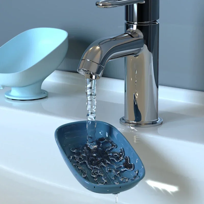 Super Suction Cup Soap Dish with Drain Water for Bathroom, Soap Holder, Sponge Holder, Container, Supplies