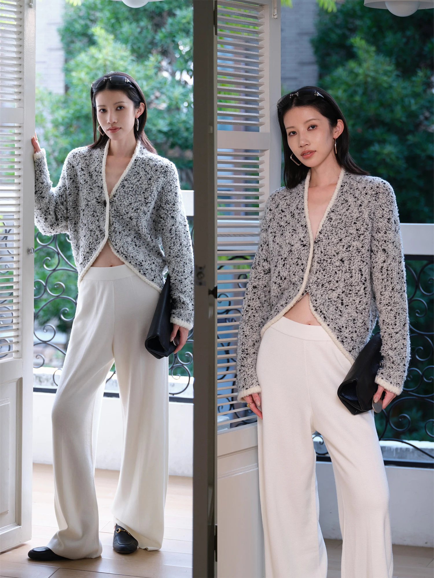 

JXu Northern Snow Ce Woolen Knitted Open Cardigan V-Ne Loose Fit Faionable Batwing Sve Thiened Winter Sweater