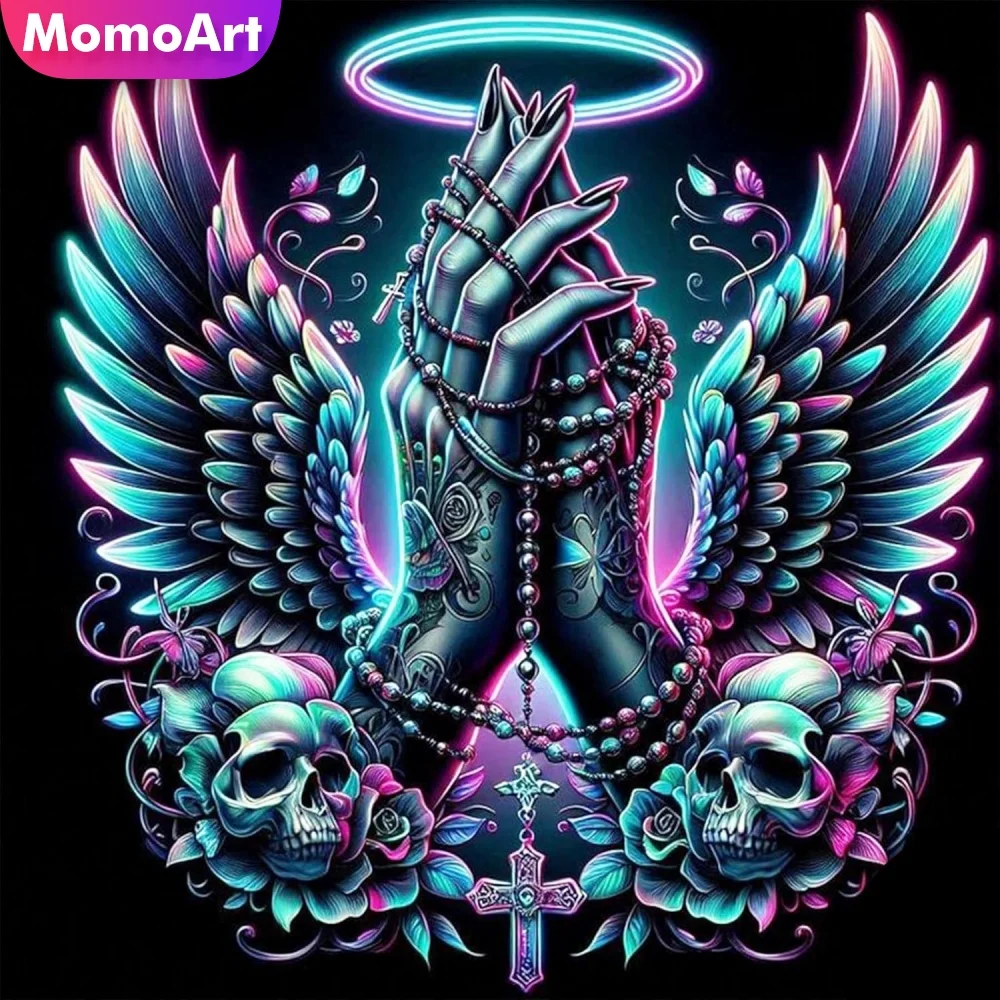 Momoart DIY Diamond Embroidery Hand Skeleton Acrylic Craft Supplies Diamond Painting Wing Angel Kits Mosaic Handmade Gift