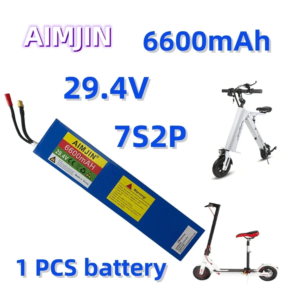 

7S2P 18650 29.4V 6600mAh Li-ion Rechargeable Battery Pack Electric Bicycle Moped Balancing Scooter+2A Charger