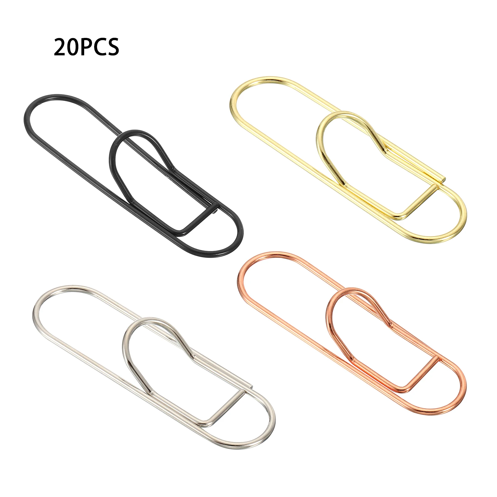 20Pcs Paper Fix Clips Pen Holder Clip Pencil Clips Book Pin for Notebooks Travel Document Metal Clip Holder Office Accessories