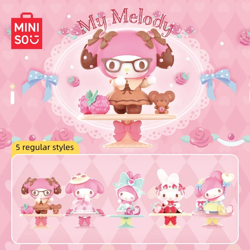 

MINISO My Melody Afternoon Tea Series Blind Box Kawaii Sanrio Model Desktop Decoration Ornaments Children's Toys Christmas Gifts