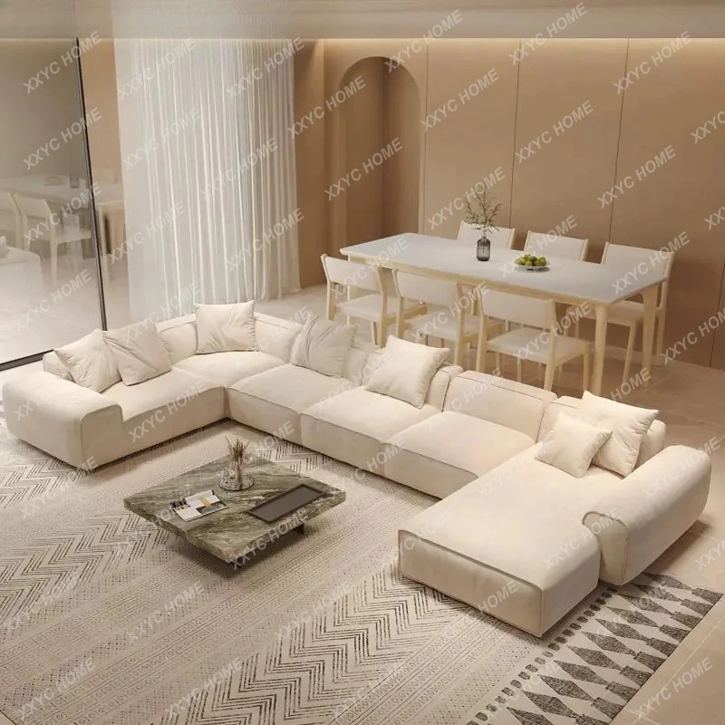 

Большой прямой диван LXBig из матовой ткани, комбинированный угловой диван для больших квартир, гостиных, бесшумный диван для дома