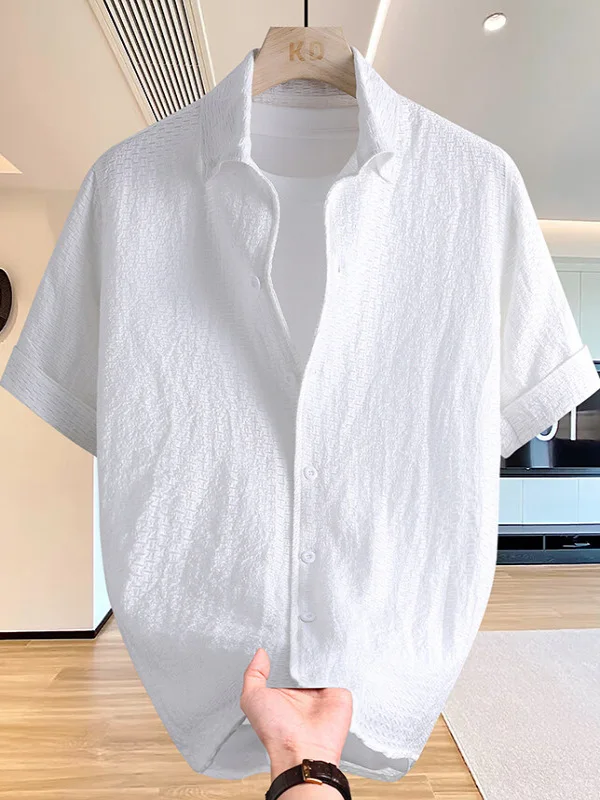 

Ice Silk ort Sve irt Мужская повседневная футболка f Sve Faion Summer New Sle Stand Fit из полиэфирного волокна, дышащая корейская ...