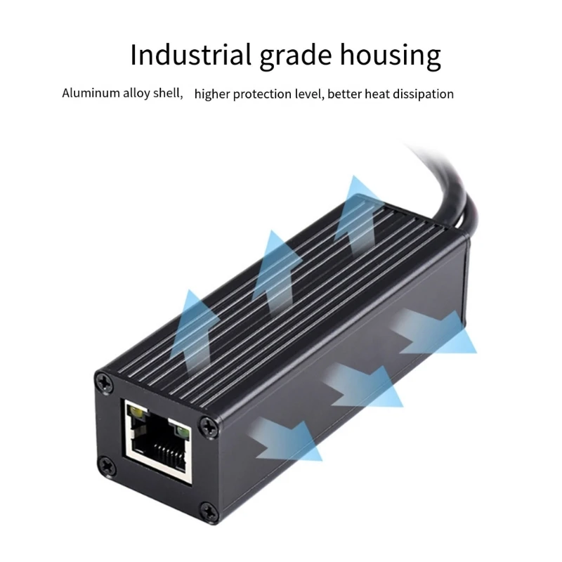 

Gigabit Ethernet PoE Splitter, 5V 5A Output 2A Power Over Ethernet Adapter 10/100/1000Mbps For Cameras