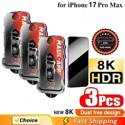 3PACKS Dust Free HD / Privacy Tempered Glass Film for IPhone 17 16 15 14 13 Pro Max 14 Plus Screen Protector Full 3D Protective