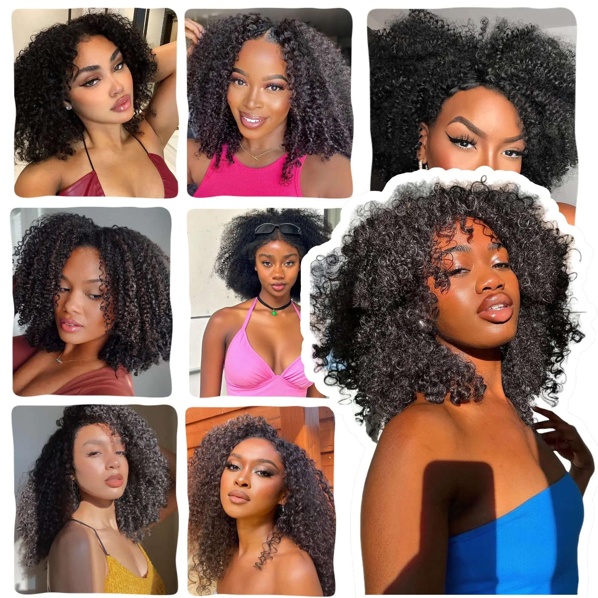 12A الأفرو غريب مجعد قبل فصل الكروشيه الشعر البشري غير مرئية Knotless سهلة التركيب ملحقات ريشة حلزونية صغيرة #2