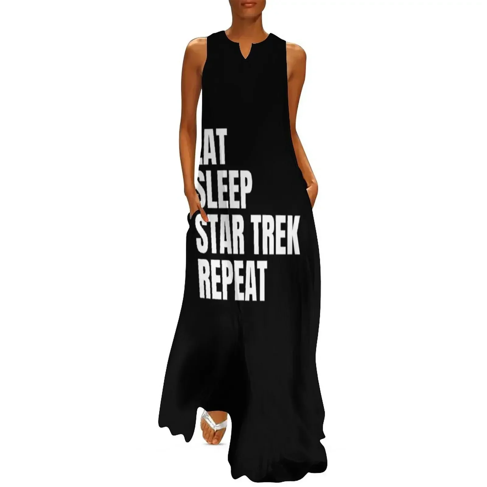 

Eat Sleep Star Trek Repeat Long Dress summer dress prom dresses Women's long dress Women's summer