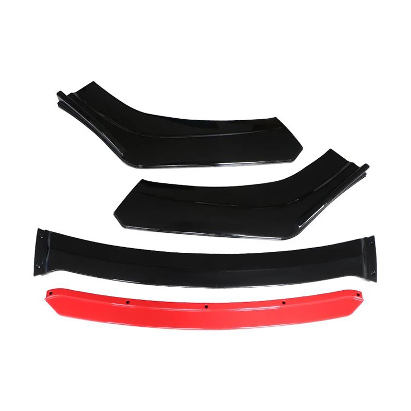 For Honda Accord 4PCS Glossy Black Red Carbon Fiber Front Bumper Lip Body Spoiler Trim ABS High Quality Sports Kit 2008-2013