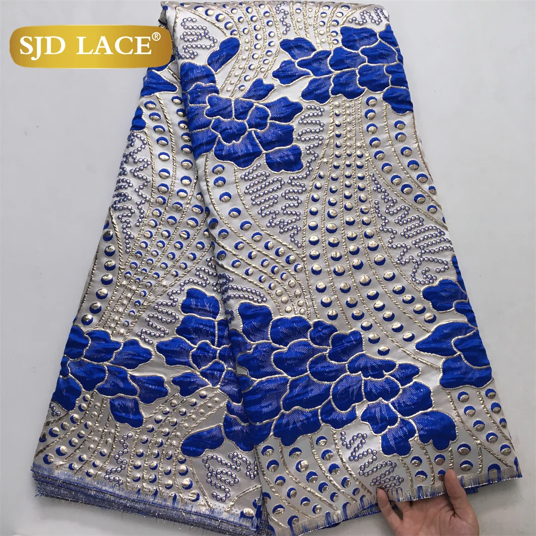 SJD LACE Damask Brocade Lace Fabric 2024 High Quality Nigerian African Organza Jacquard Lace for Women Evening Party Dress 4090