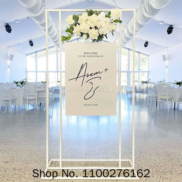 

Artificial Flower Display Iron Arch Billboard Sign Balloon Shelf Wedding Birthday Party Backdrops Frame Background Metal Rack