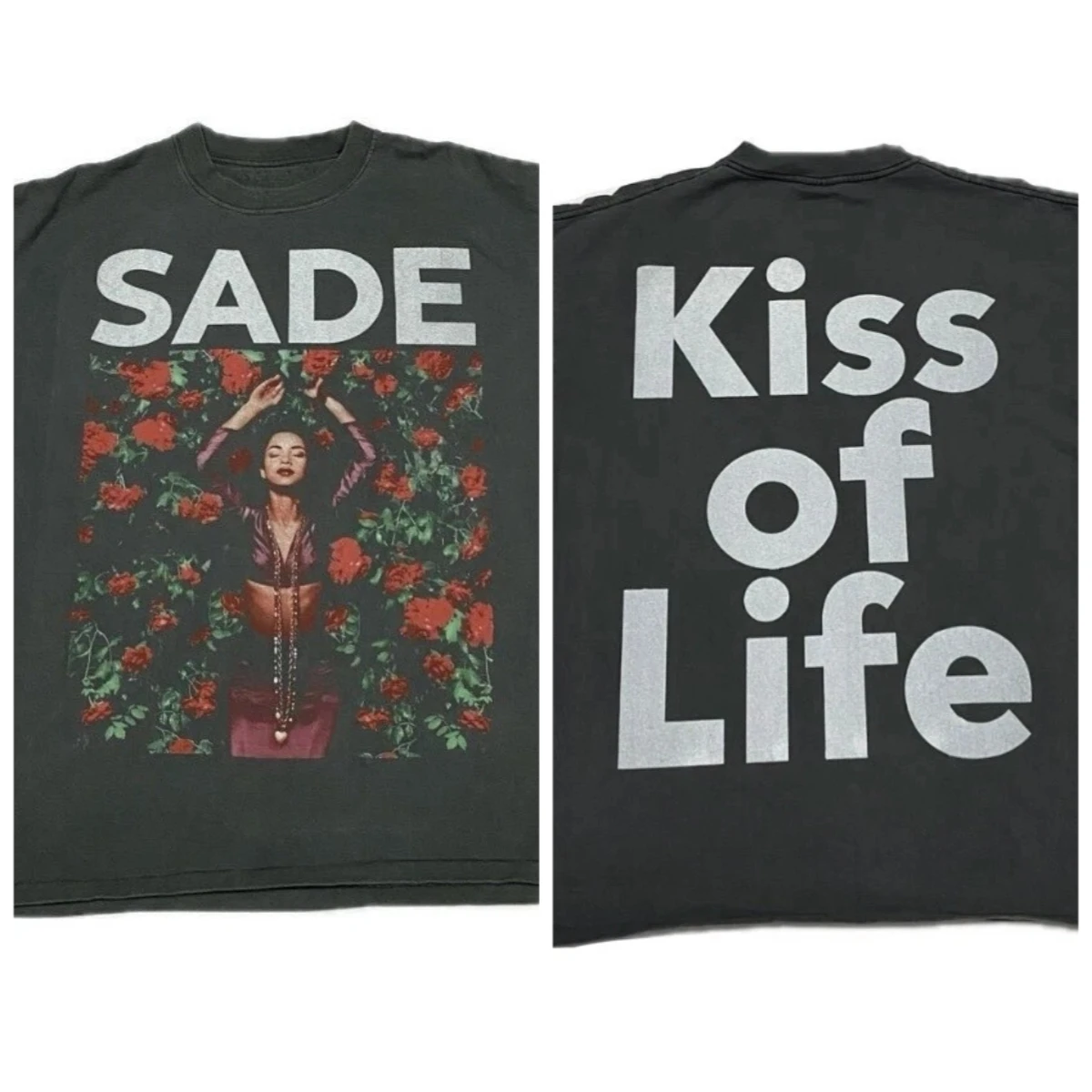 

Vintage SADE ADU XL Kiss Of Life Lovers Rock Love Single Stitch T-Shirt REPRINT T-shirt Men Hip-hop Rock Short-sleeved WomenTop