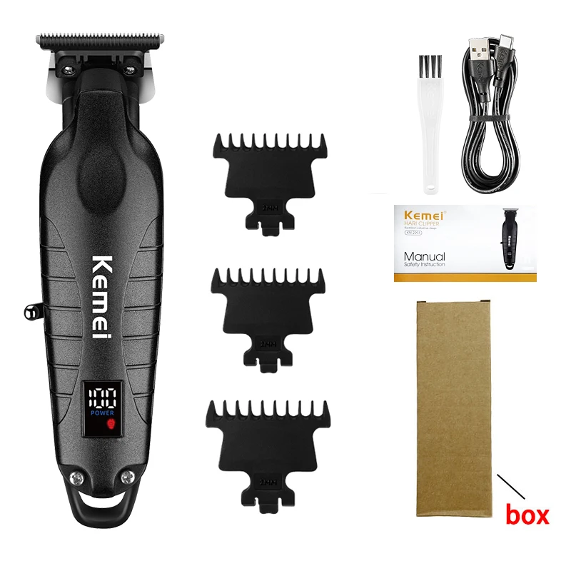 Kemei KM-2293 Originele elektrische tondeuse Oplaadbare tondeuse LCD-scherm Kapper Professionele snijmachine