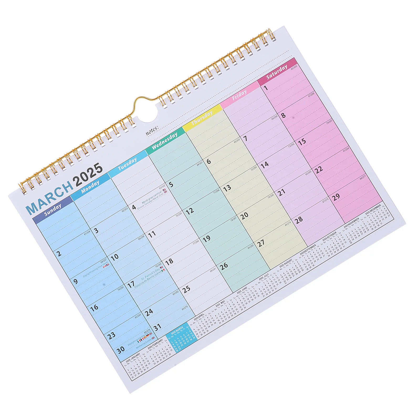 تقويم حائط 18 شهرًا 2025-2026 مخطط شهري كبير بسلك مزدوج ملزم معلق للمنزل والمكتب والمدرسة الدولية #3