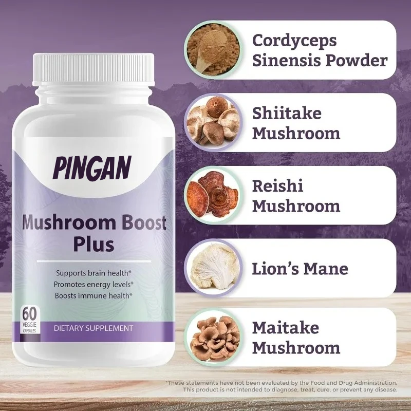 

Грибные капсулы содержит Cordyceps Sinensis, Lion's Mane, Ganoderma Lucidum, Turkey Tail Eat - иммунитетная энергия и поддержка здоровья