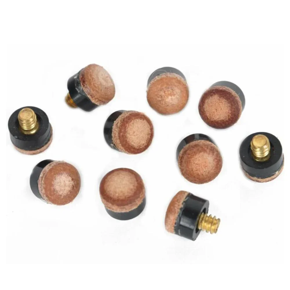 5/10Pcs Pool Cue Screw In Cue Tips Snooker Pool Billards Tip Head Replacement 10mm/11mm/12mm/13mm Suitable For Snooker Cue Parts