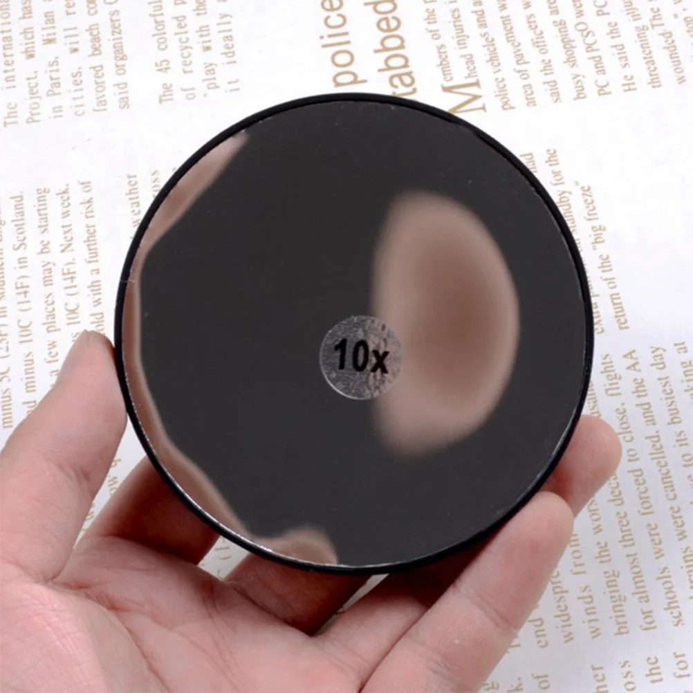 

2Pcs 8.8cm 10X Magnifying Small Round Compact Makeup Mirror Portable Pocket Mirror for Bathroom Travel Suction Cups
