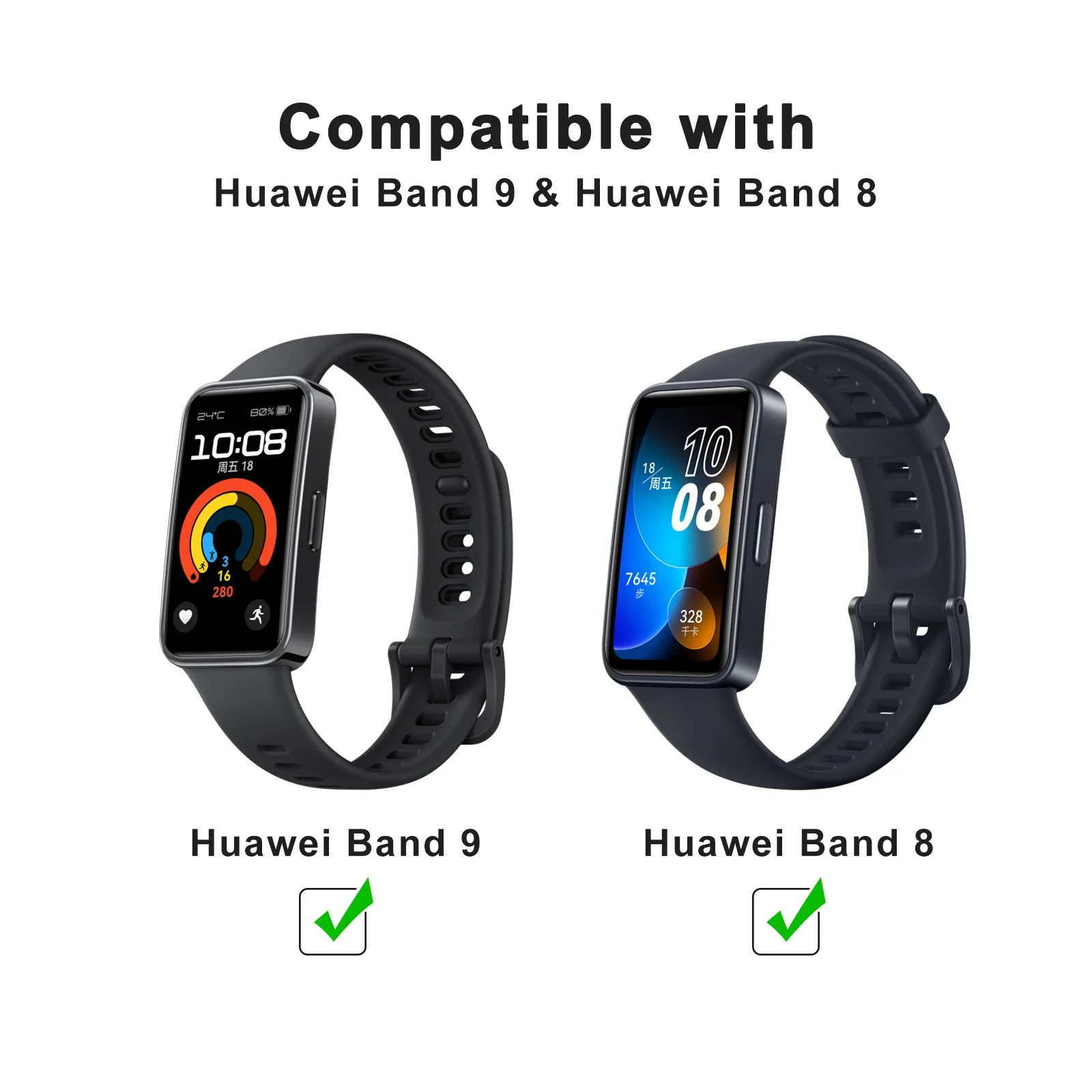 حزام سيليكون ناعم لسوار Huawei Band 8 9 الرياضي القابل للتنفس، سوار ساعة بديل لملحقات Huawei Band 9 8