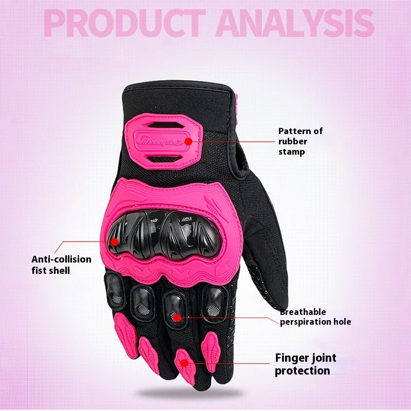 

Woman Full Finger Gloves Non Slip Anti Collision Bike Cycling Motorcycle Riding Outdoor Sport Hands Protection Four Seasons