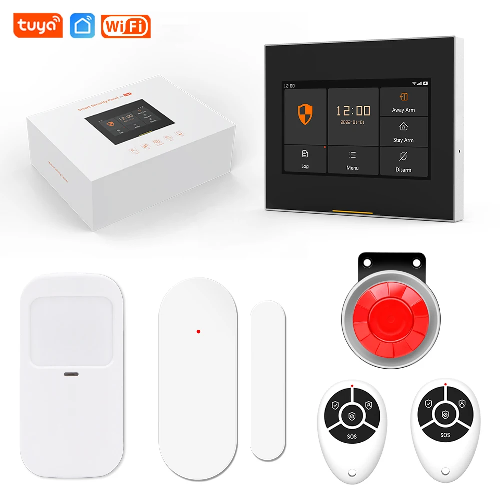 Kit de Sistema de Alarme de Segurança Doméstica Sem Fio, Dispositivo Inteligente, Wi-Fi, Suporte Smartlife, APP Tuya, 433MHz