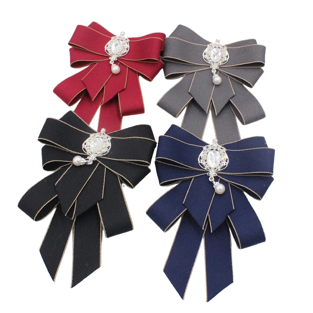 Heiße Schule Mädchen Junge Elegante Klassische Retro Große Fliege Krawatte Strass Corsage Bowtie Krawatte Geschenke für Frauen Formale Krawatten