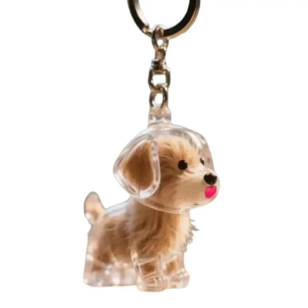 Dog Shape Dog Hair Storage Box Hair Grooming DIY Handmade Pet Hair Keychain Keyring Transparent Puppy Pendants Pet lovers