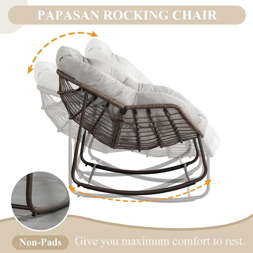 Oversized Outdoor Rocking Chairs | Rattan Papasan & Large Egg Designs for Ultimate Comfort