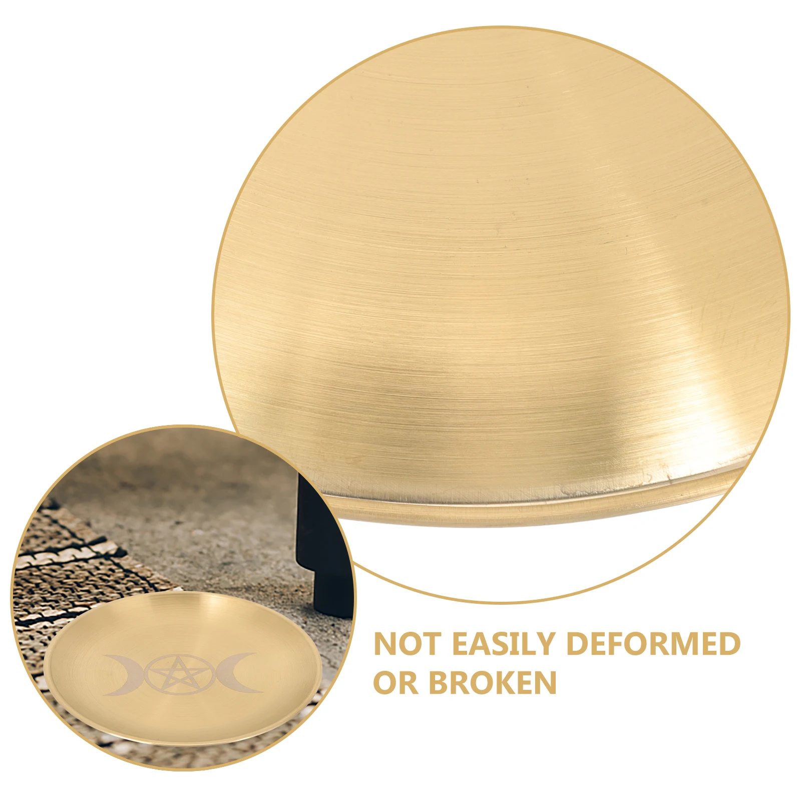 

Stylish Pentagram Metal Altar Tray Holder Threefold Moon Decorative Plate Storage