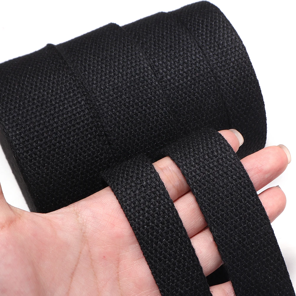 5 Yards 20-38mm Black Polyester Webbing Backpack Strap Pet Collar Safety Belt Ribbon For DIY Clothing Sewing Bag Accessories