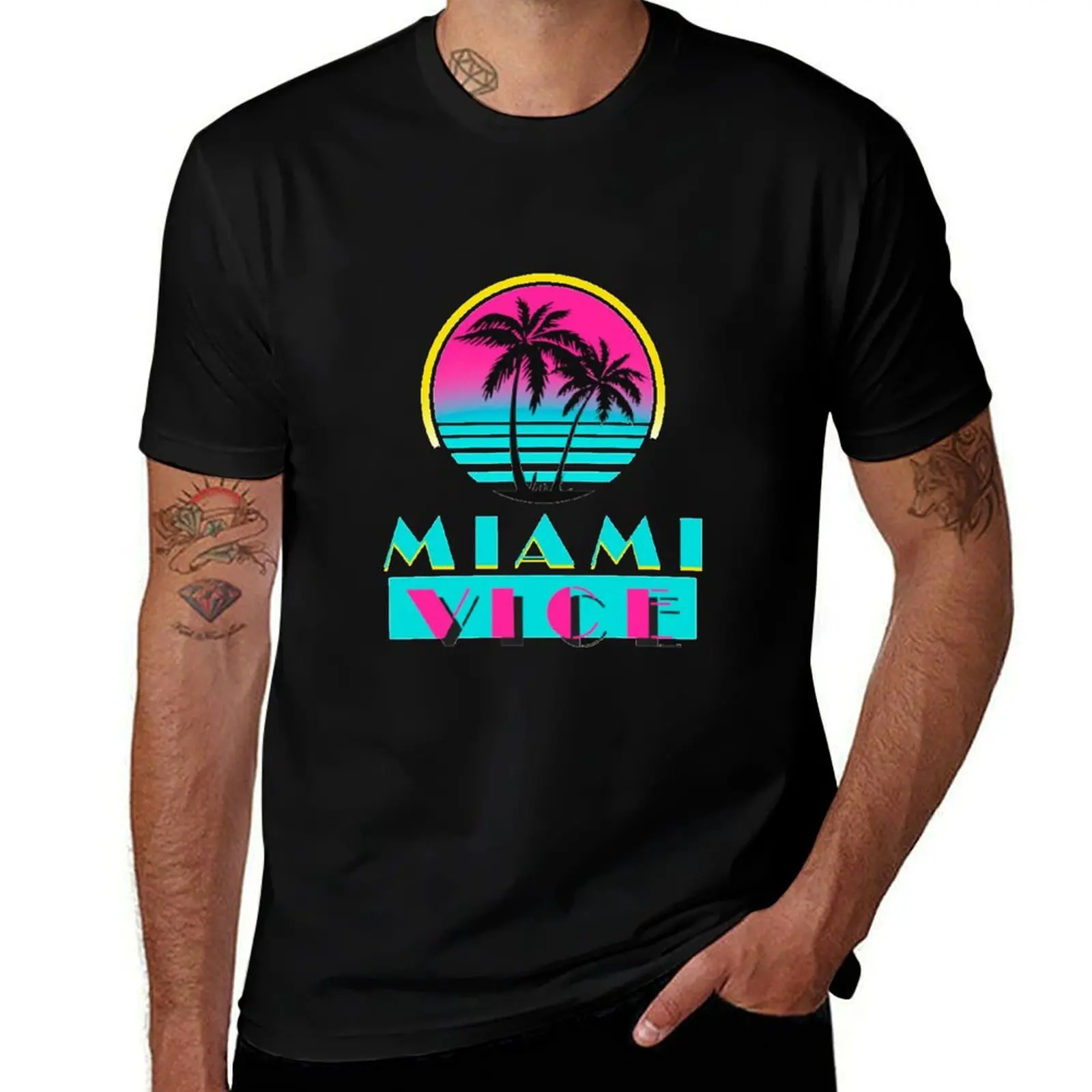 Miami vice T-Shirt graphics shirts graphic korean fashion boys whites Men's t shirts