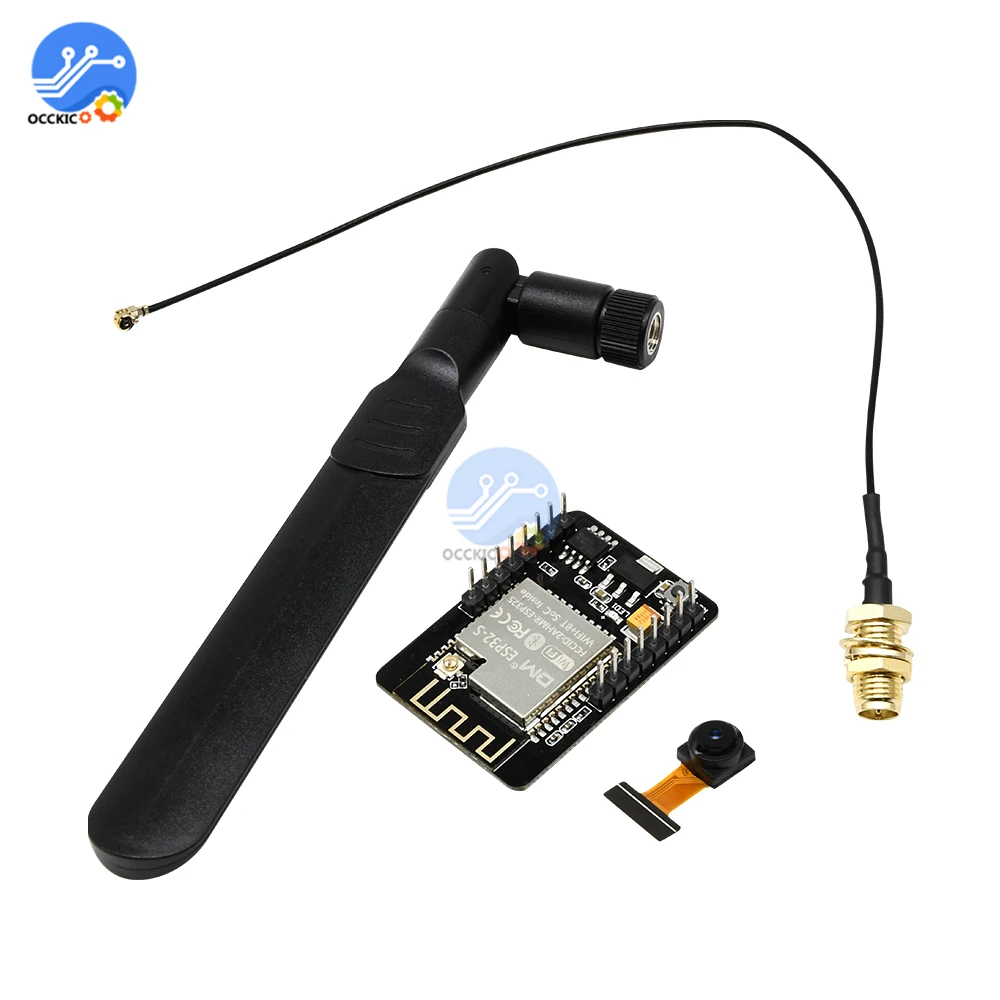 ESP32-CAM WIFI Bluetooth development board enhanced version OV2640 camera module 2.0MP 8dBi dual-band antenna 20CM IPEX