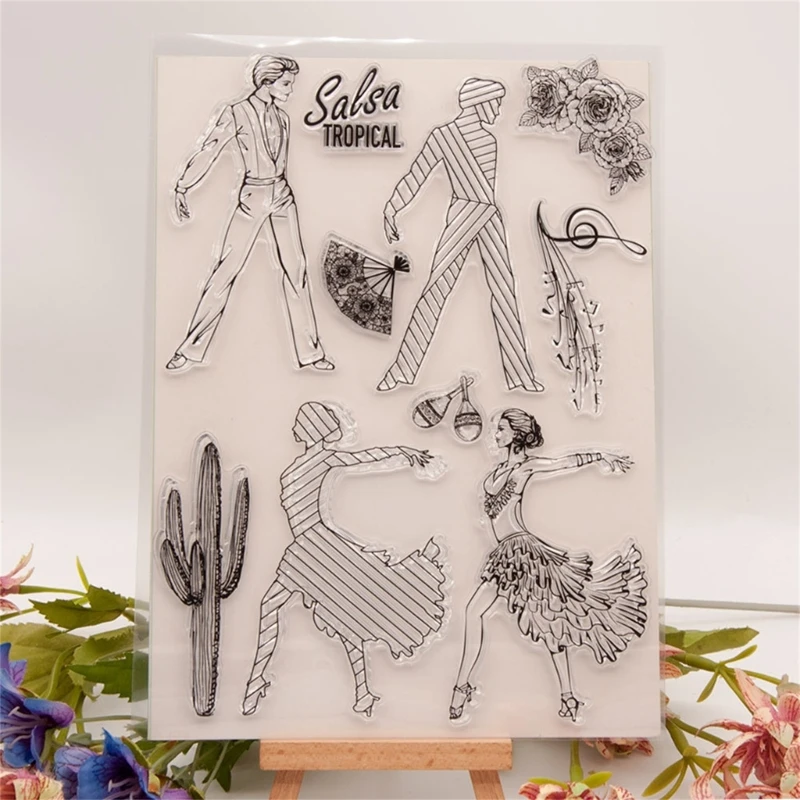 Dancing Girl Clear Silicone Seal Stamp for Scrapbooking DIY Photo Album Decoration Card Making Embossing Rubber drop ship