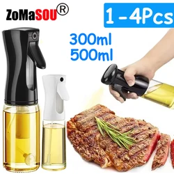 300ml/500ml 1-4Pcs Plastic Oil Sprayer Bottle Oil Dispenser Seasoning Sprayer Jar Kitchen Picnic Cooking BBQ Baking Roasting