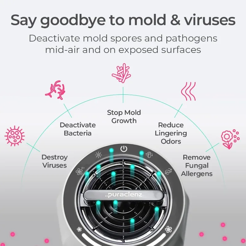 Eliminate Mold Spores, Protect from Viruses & Bacteria, Reduce Odors - Patented PCO Technology Produces