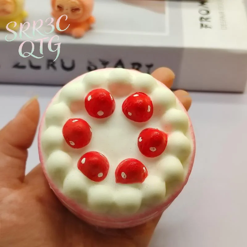 Hot Sale 1PCS Strawberry Cake Slow Stress Relief Toy Soft Pressing Food Toy For Stress Relief Kids Gifts And Desktop Decoration