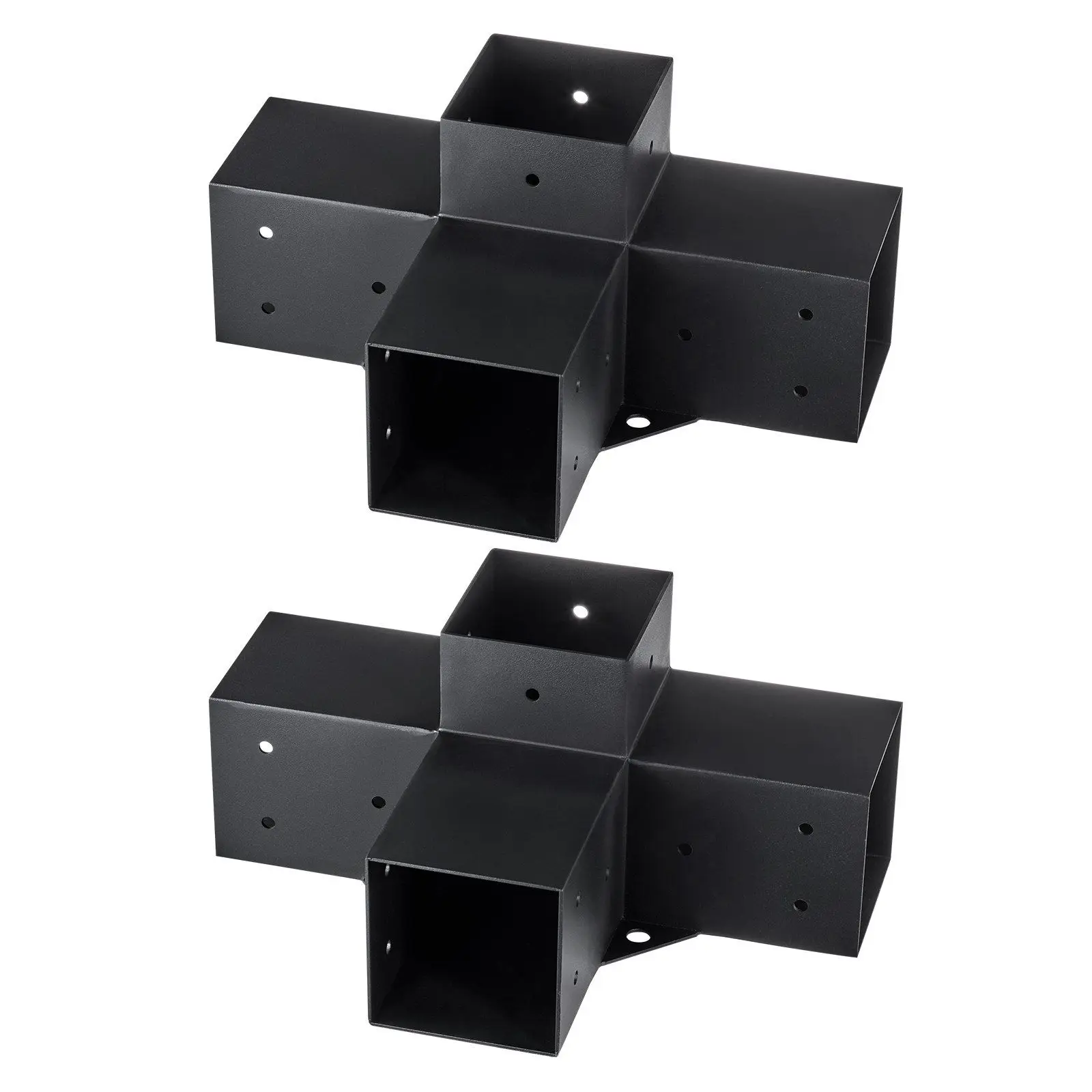 

4x4 Pergola Brackets (2-Pack) - Heavy Duty 2mm Carbon Steel w/Black Powder Coating, Includes 48 Screws